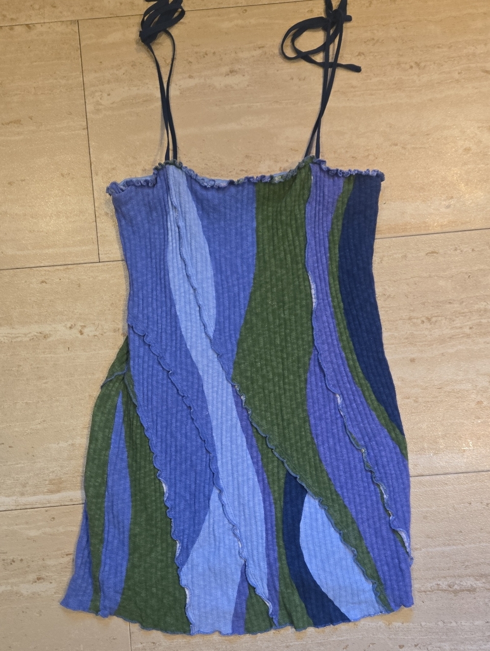 Urban Outfitters Multi-Colored Ribbed One-Piece Mini Dress